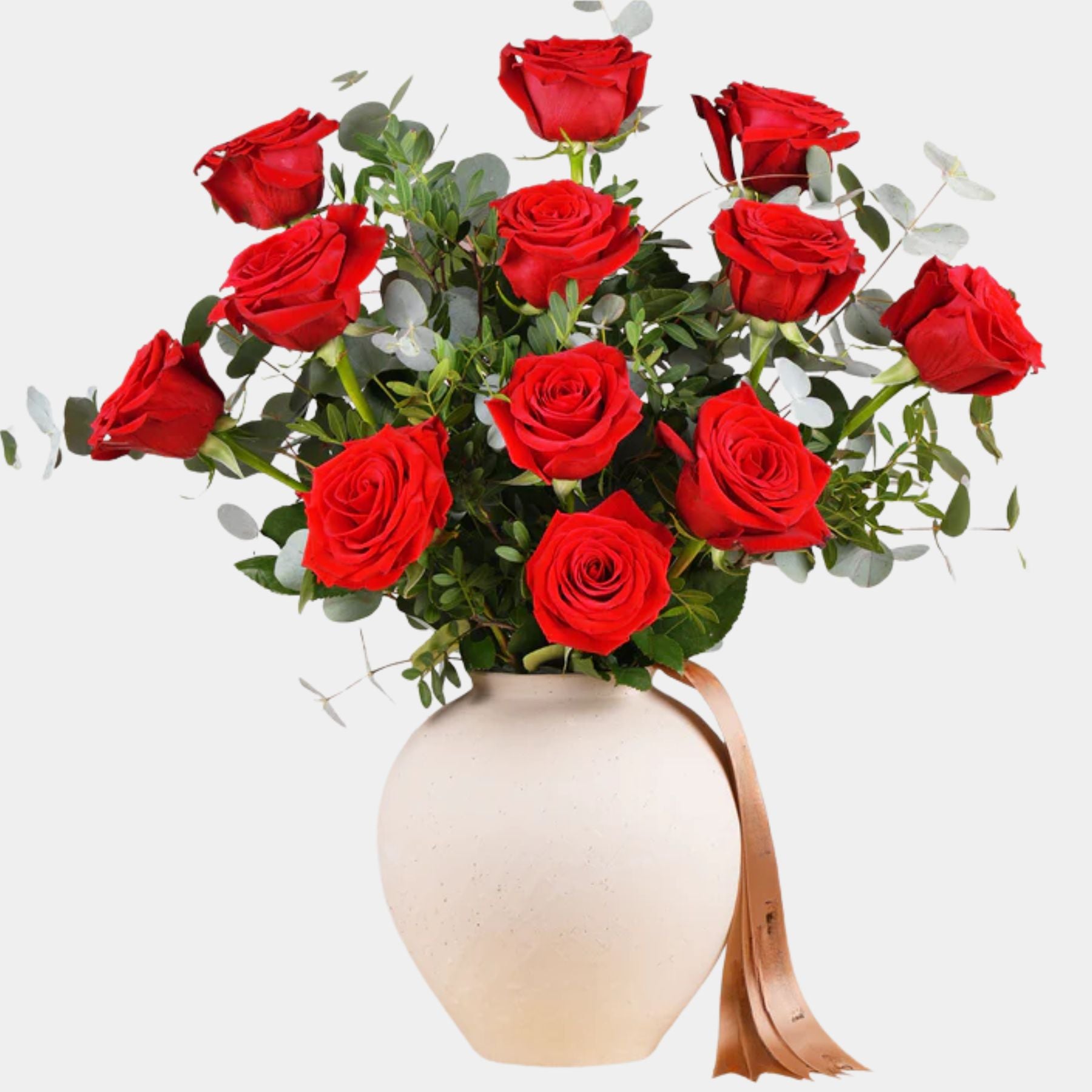 12 Red Roses Vase