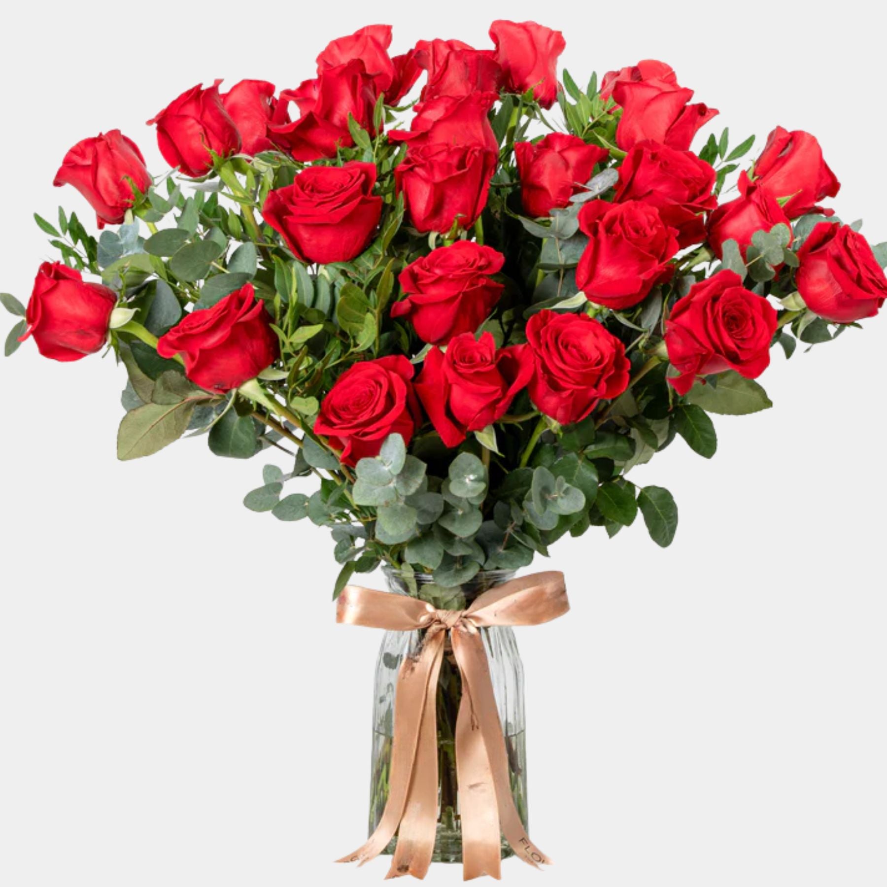 25 Red Roses Vase