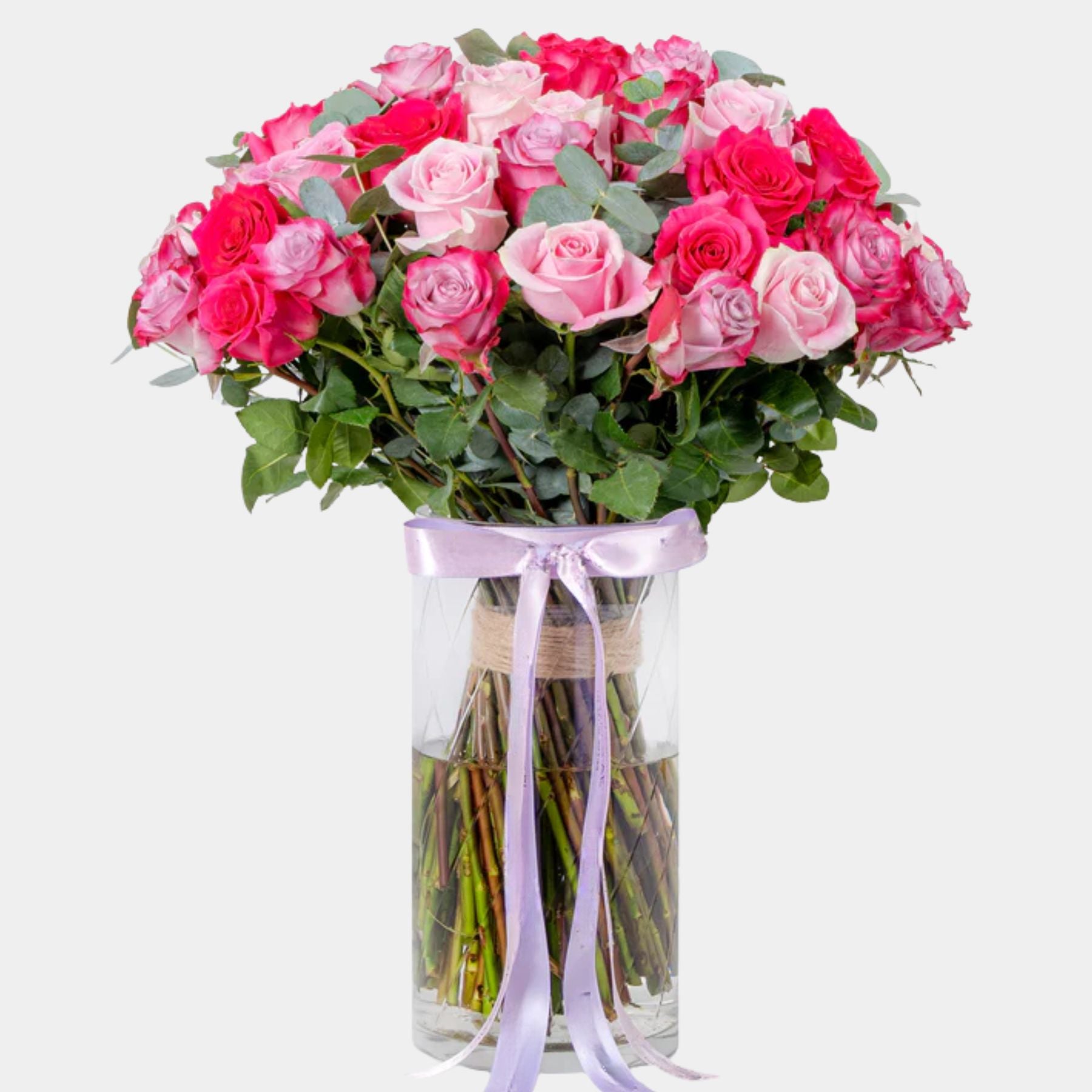 50 Blush Roses Vase