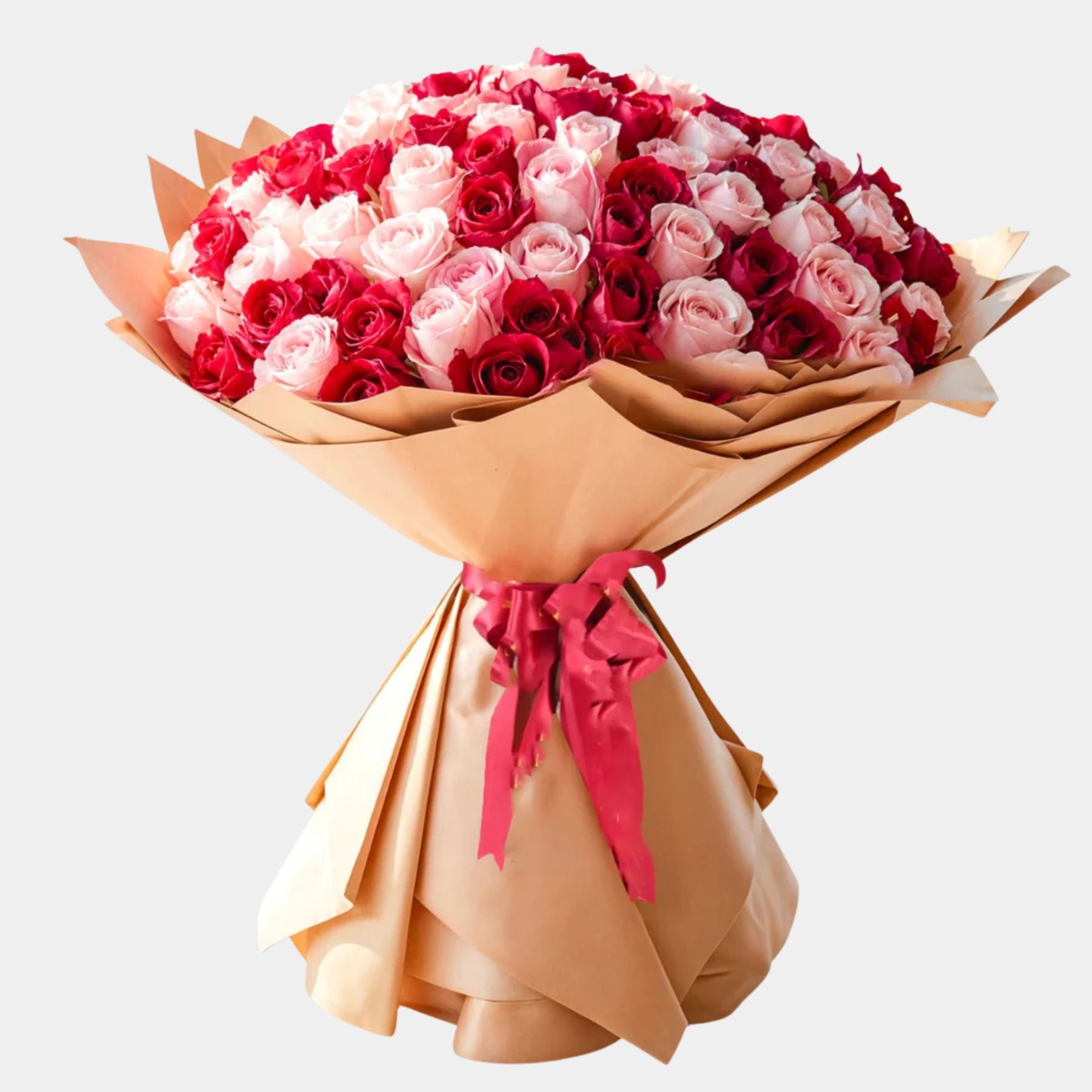 Bouquet of Red & Pink Roses Grandeur