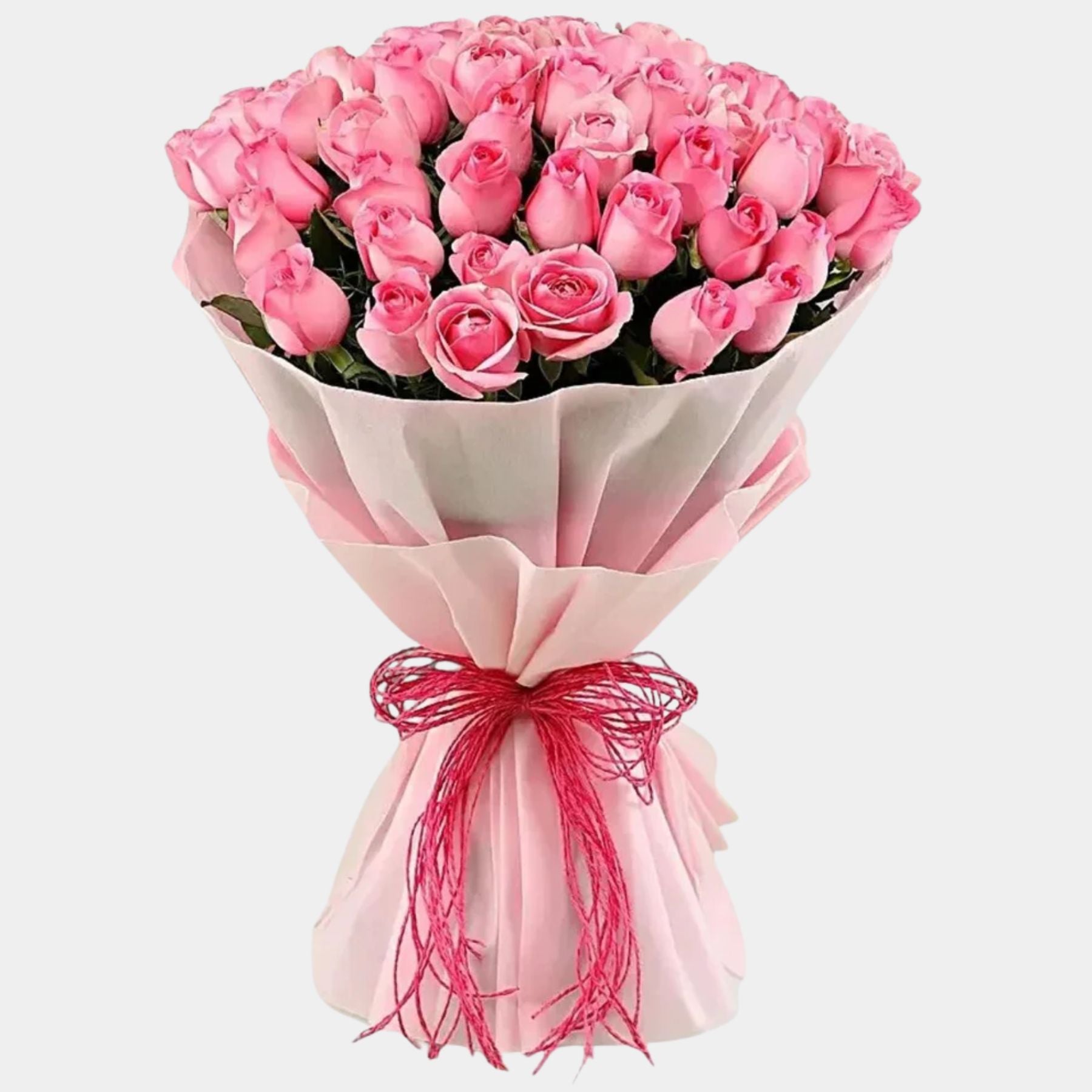 Charming 50 Pink Roses Bouquet