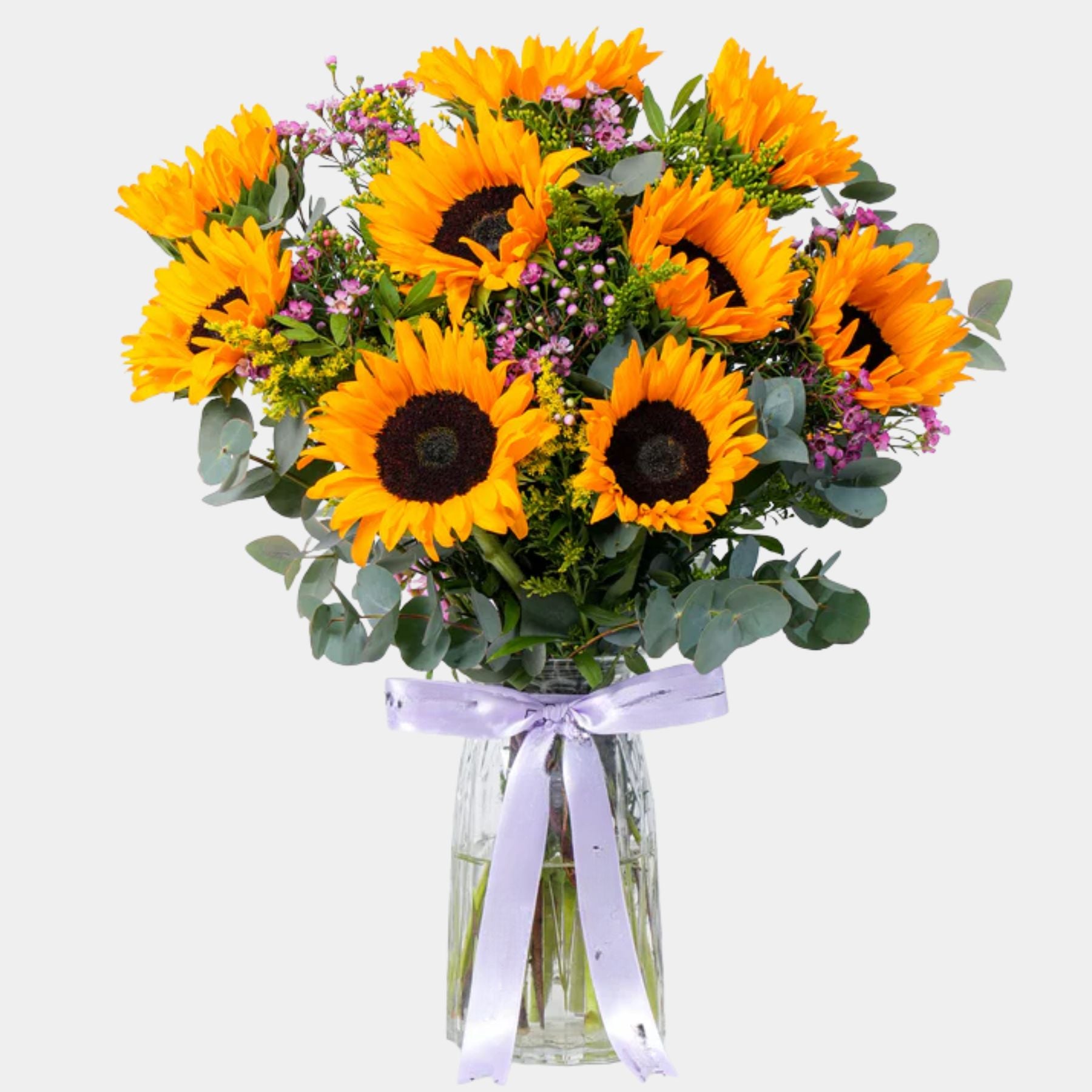 Zovi Sunflowers Glass Vase