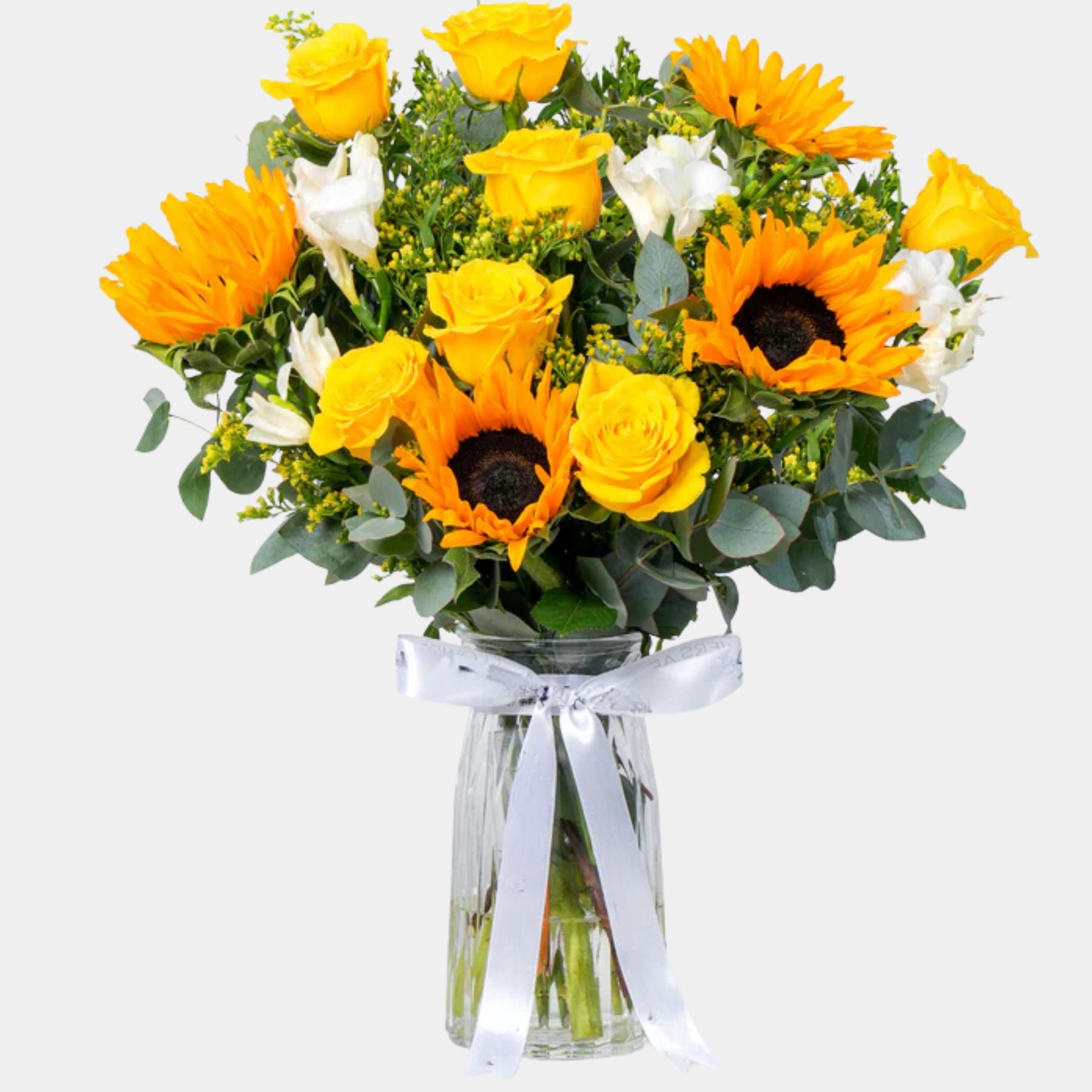 Golden Bloom Glass Vase