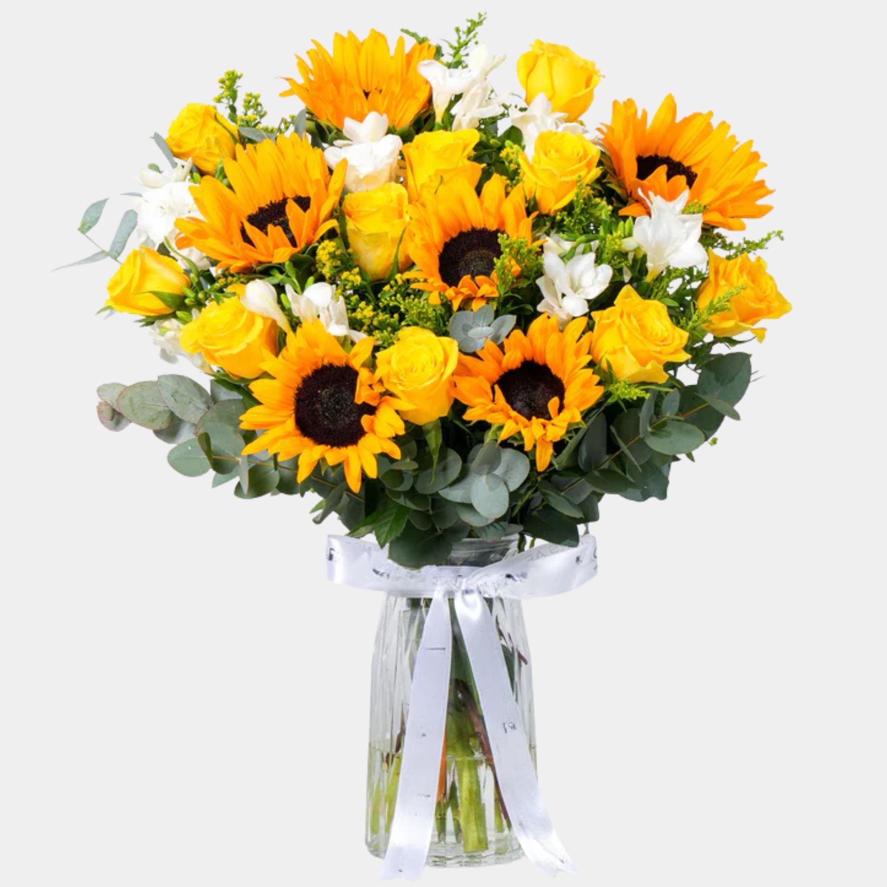 Golden Bloom Glass Vase