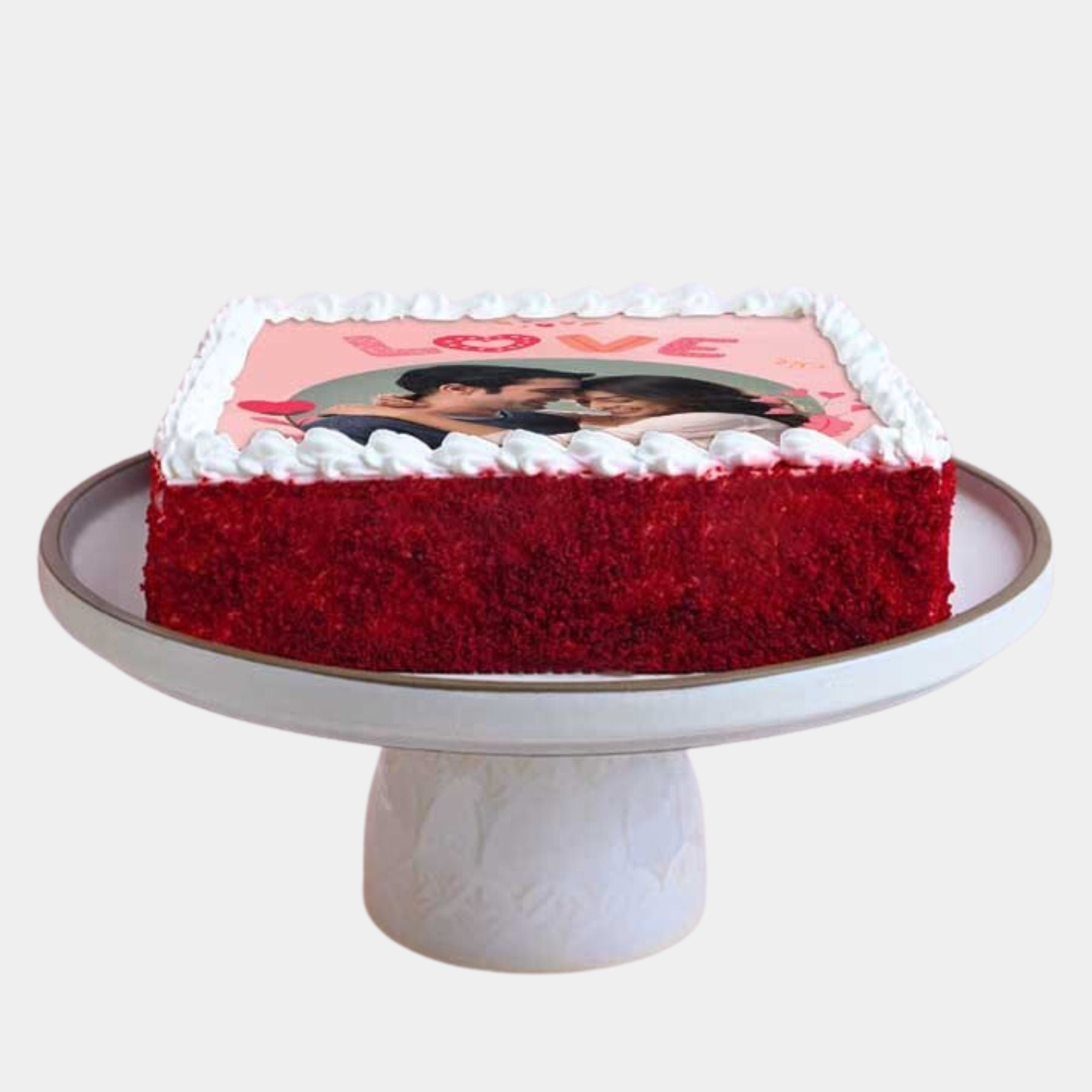 Personalised Red Velvet Photo Cake