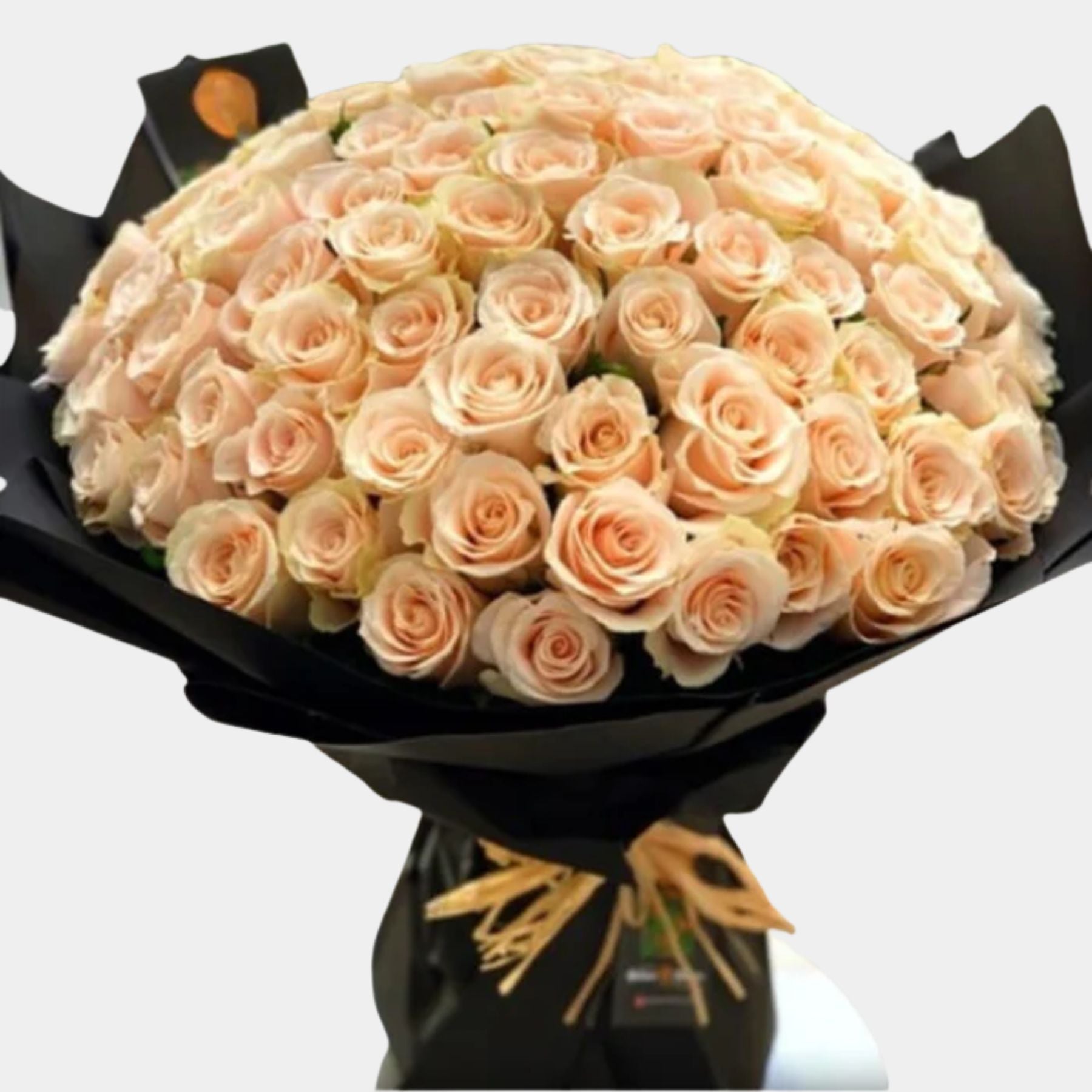 100 Luxury Peach Roses Bouquet