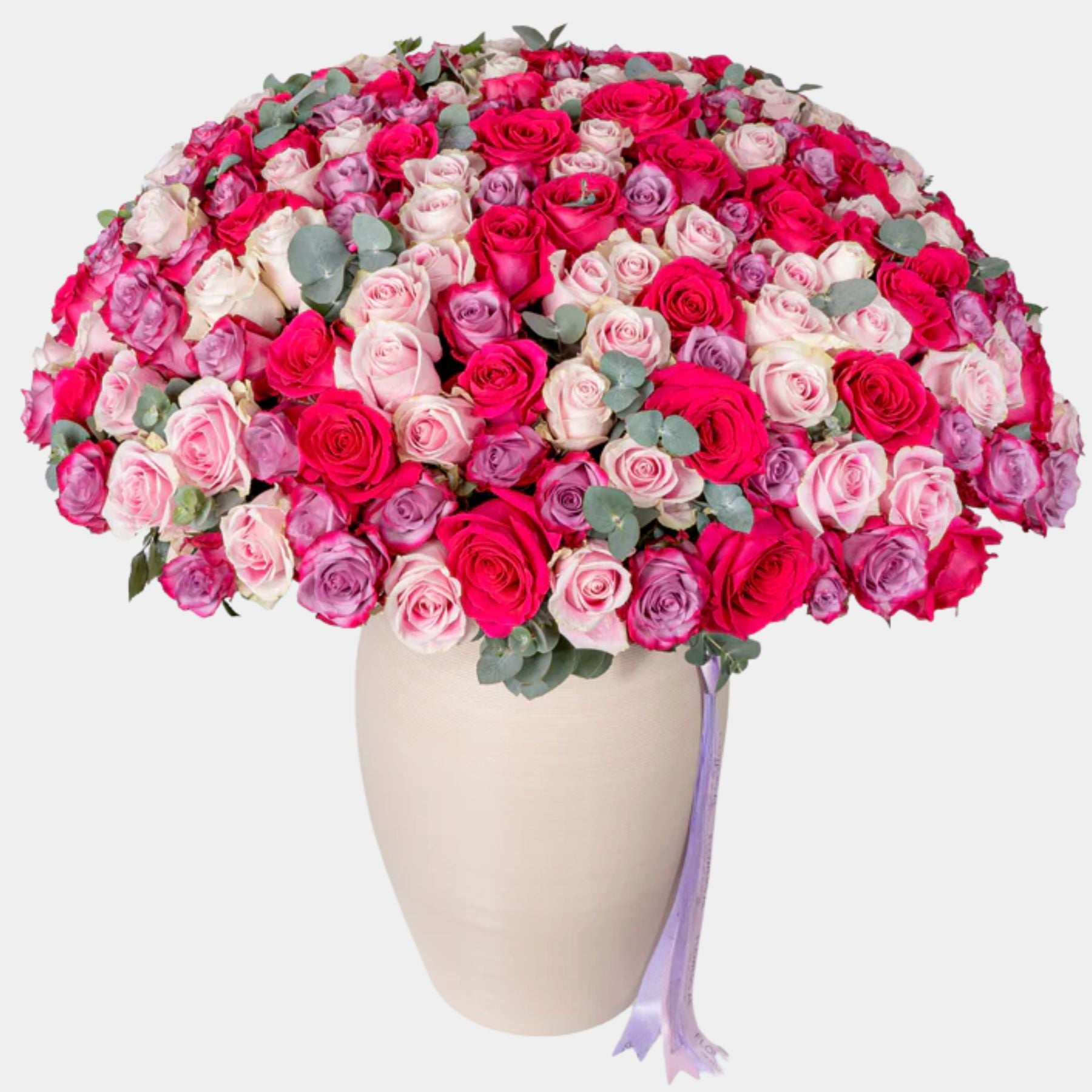 200 Luxury Blush Roses Vase