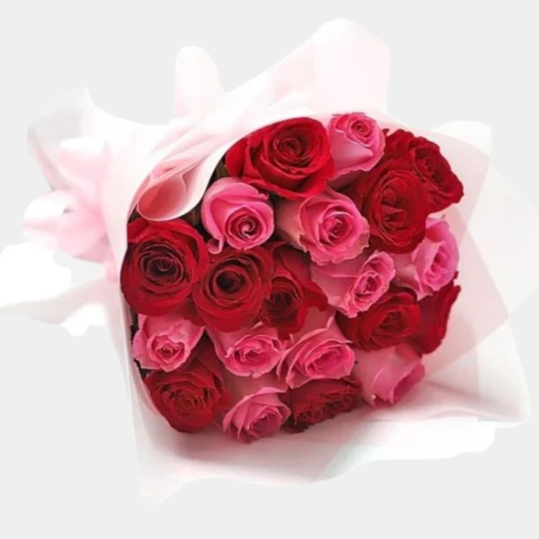 20 Pink and Red Roses Bouquet