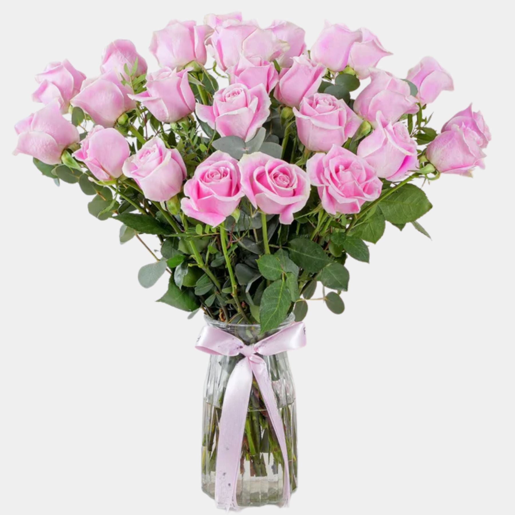 25 Pink Roses Vase