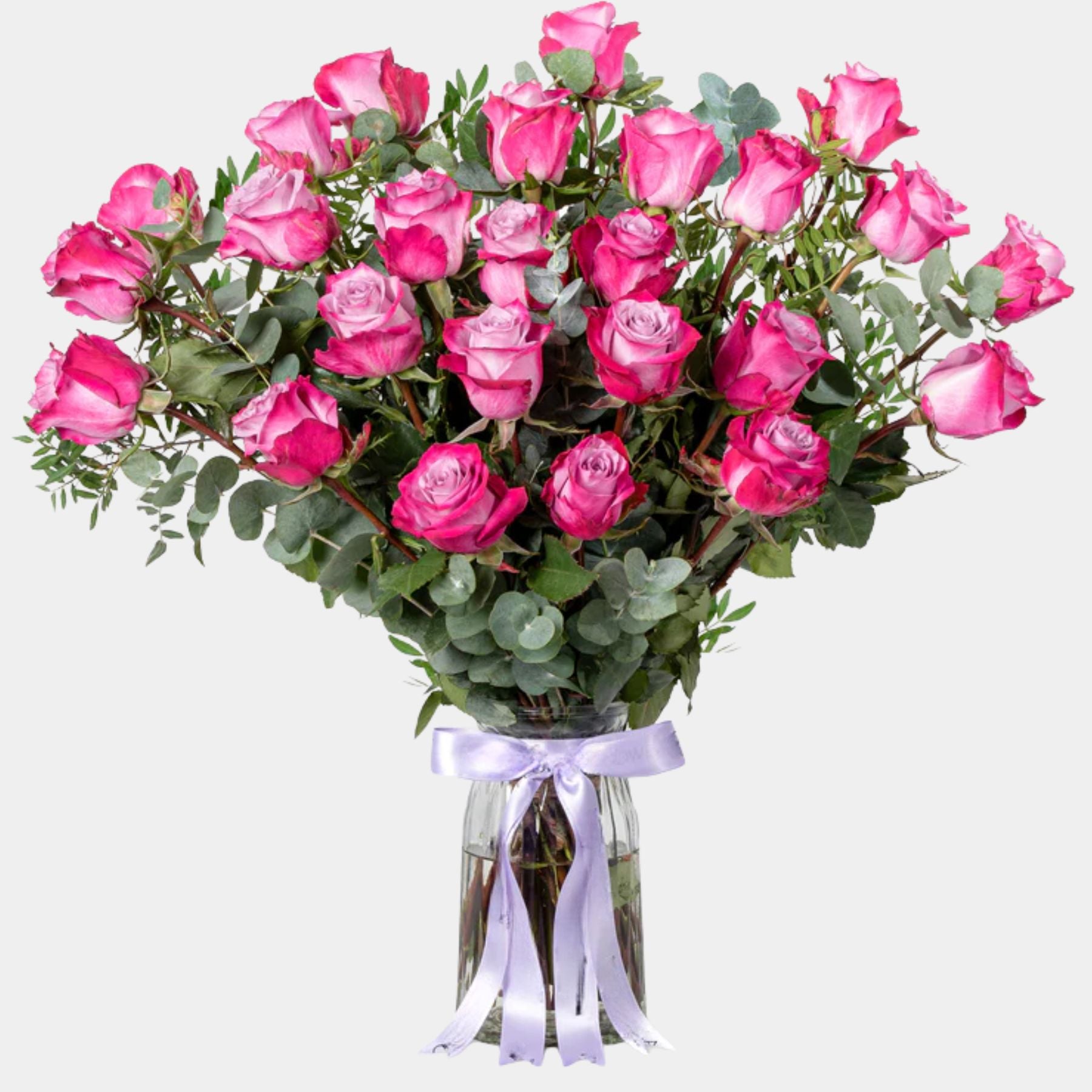 25 Purple Roses Vase