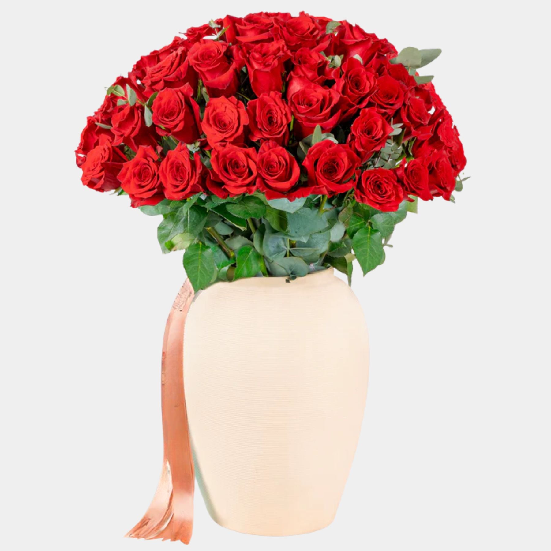 50 Red Roses Vase
