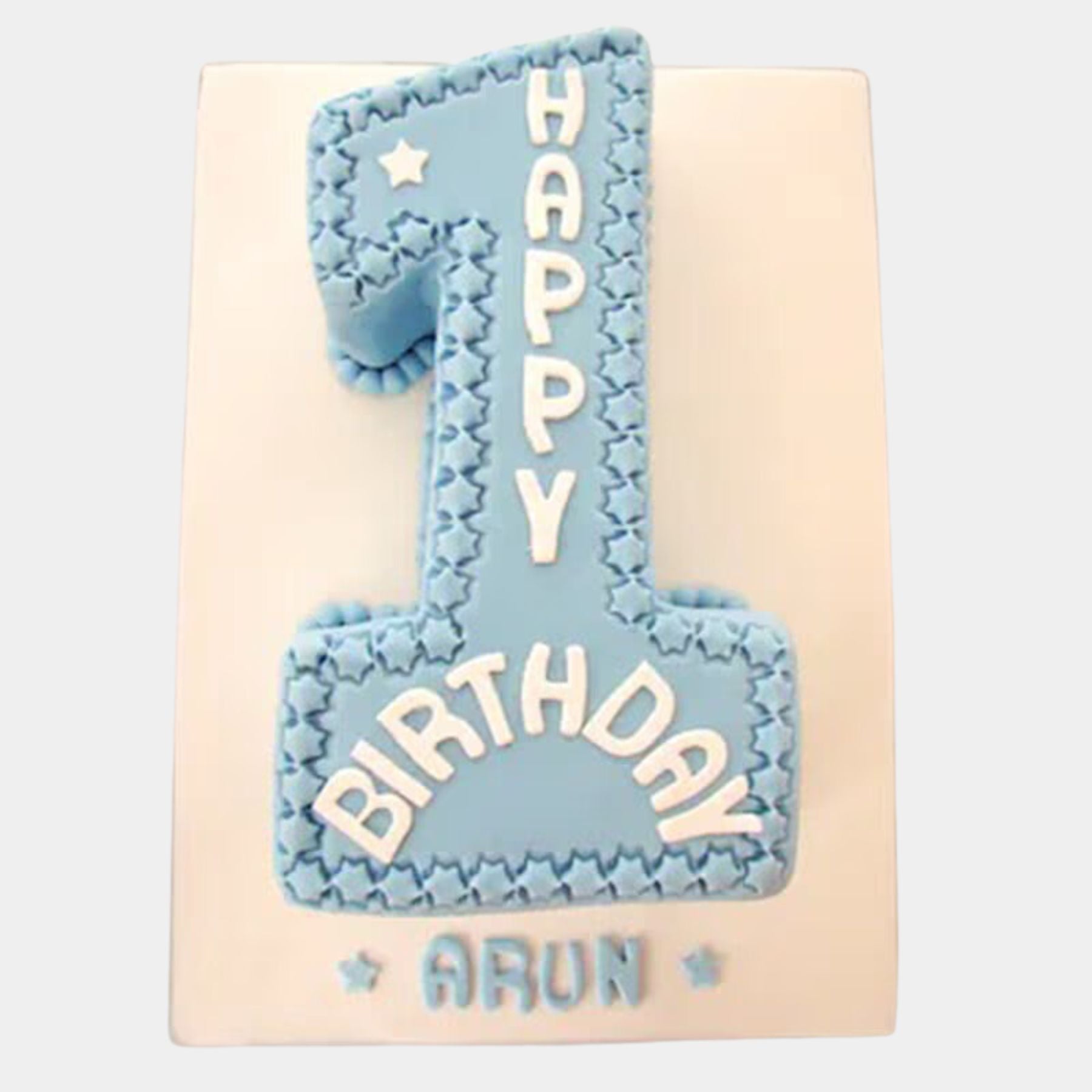 Blue Starry 1st B'day Cream Cake