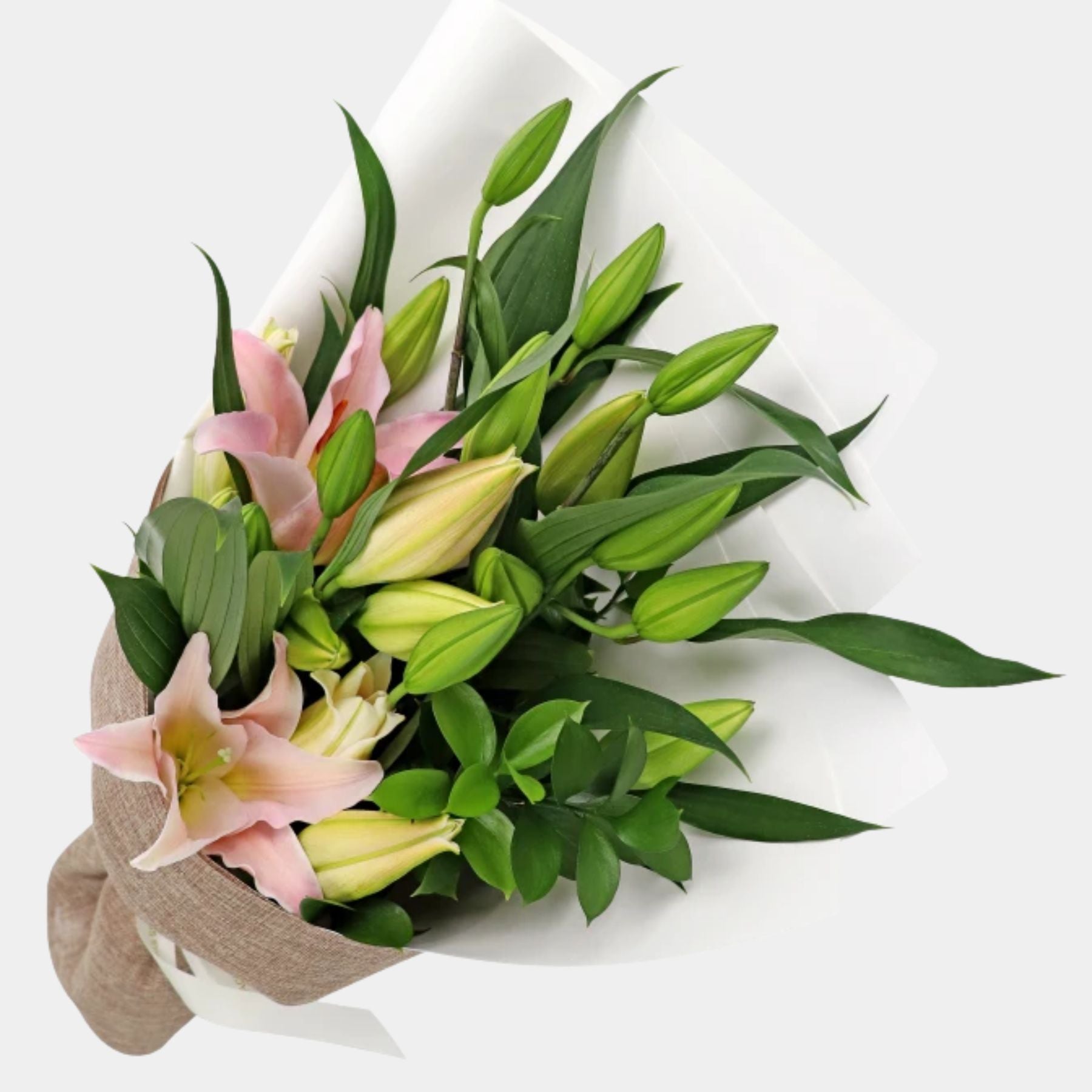 Bouquet of 5 Pink Oriental Lily