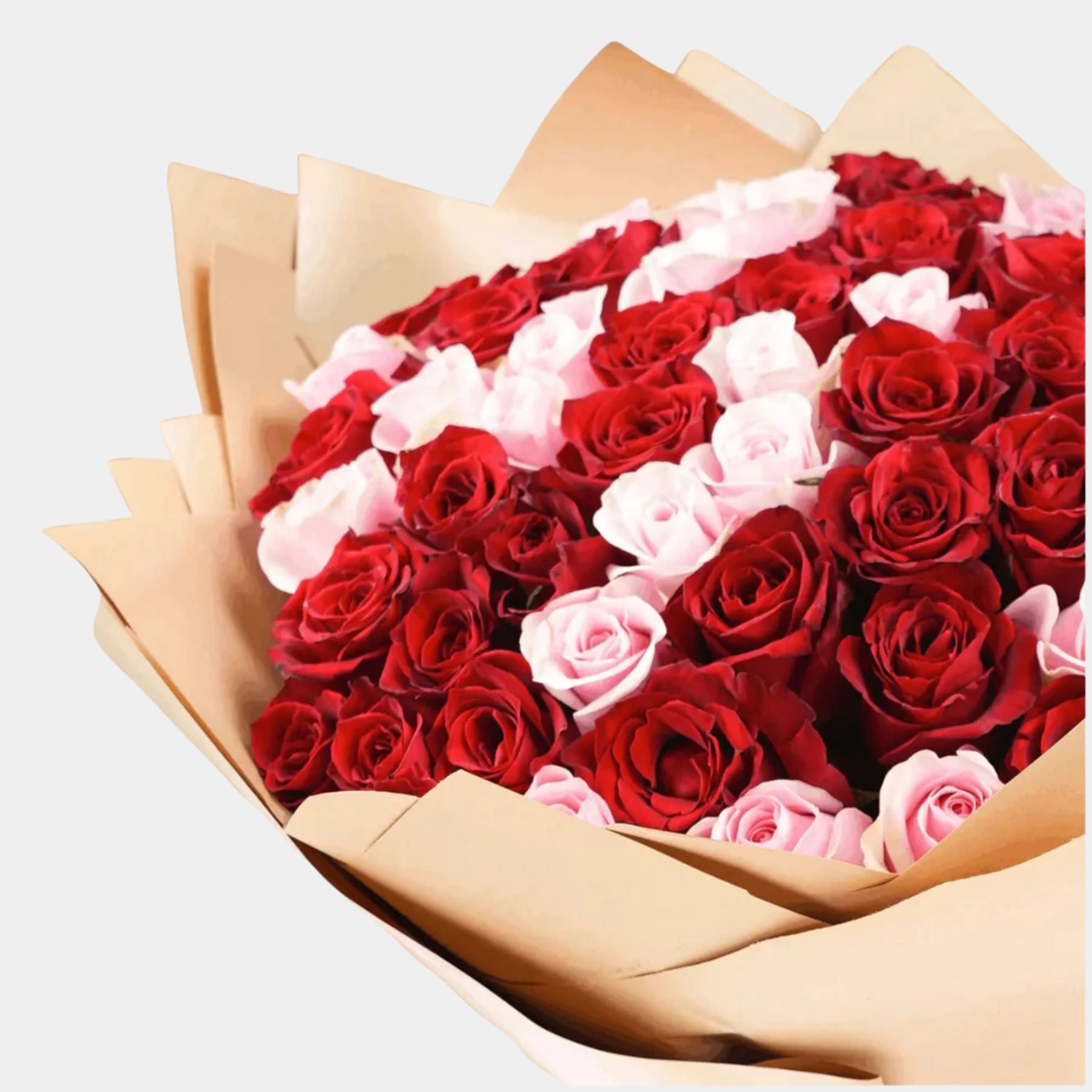 Bouquet of Red & Pink Roses Grandeur