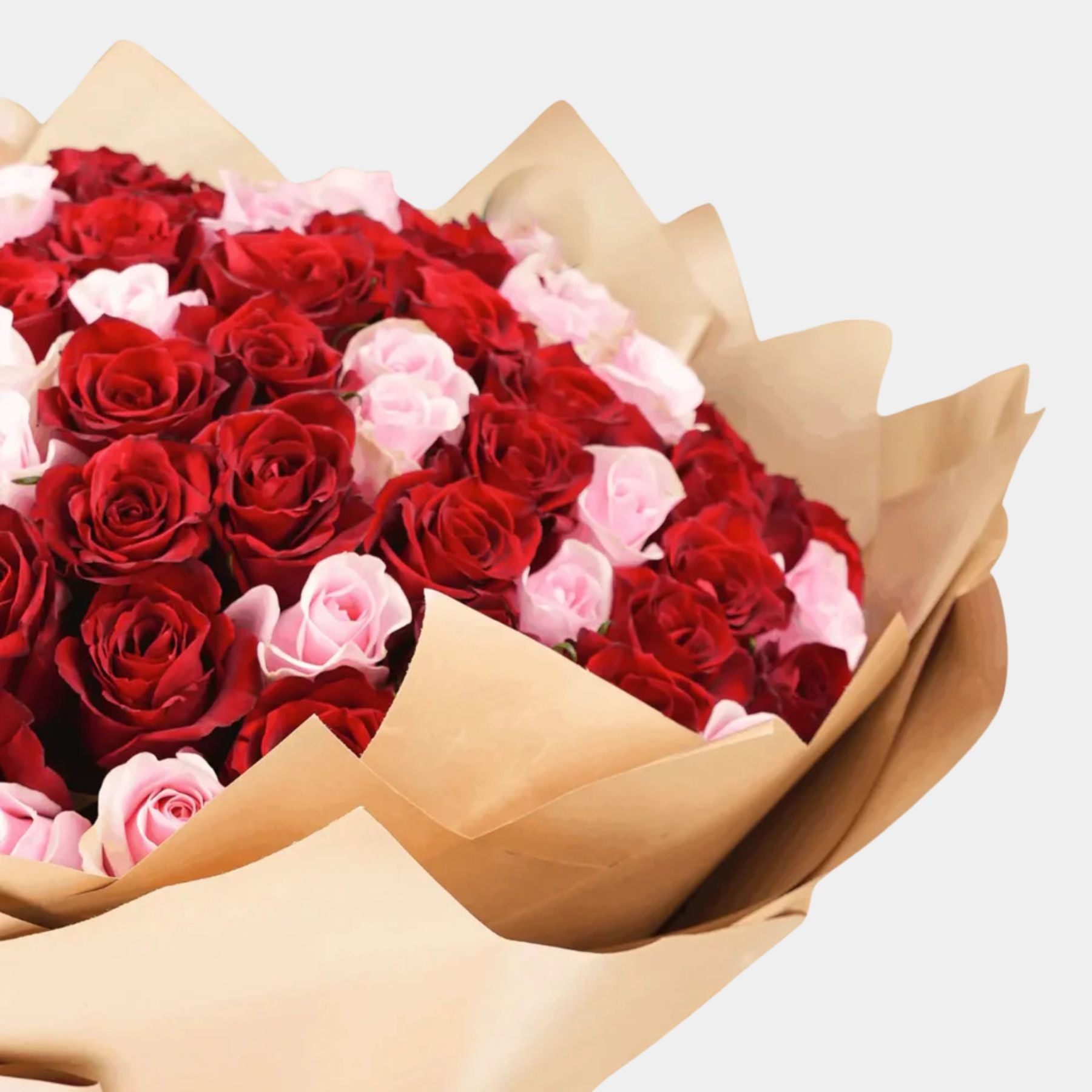 Bouquet of Red & Pink Roses Grandeur