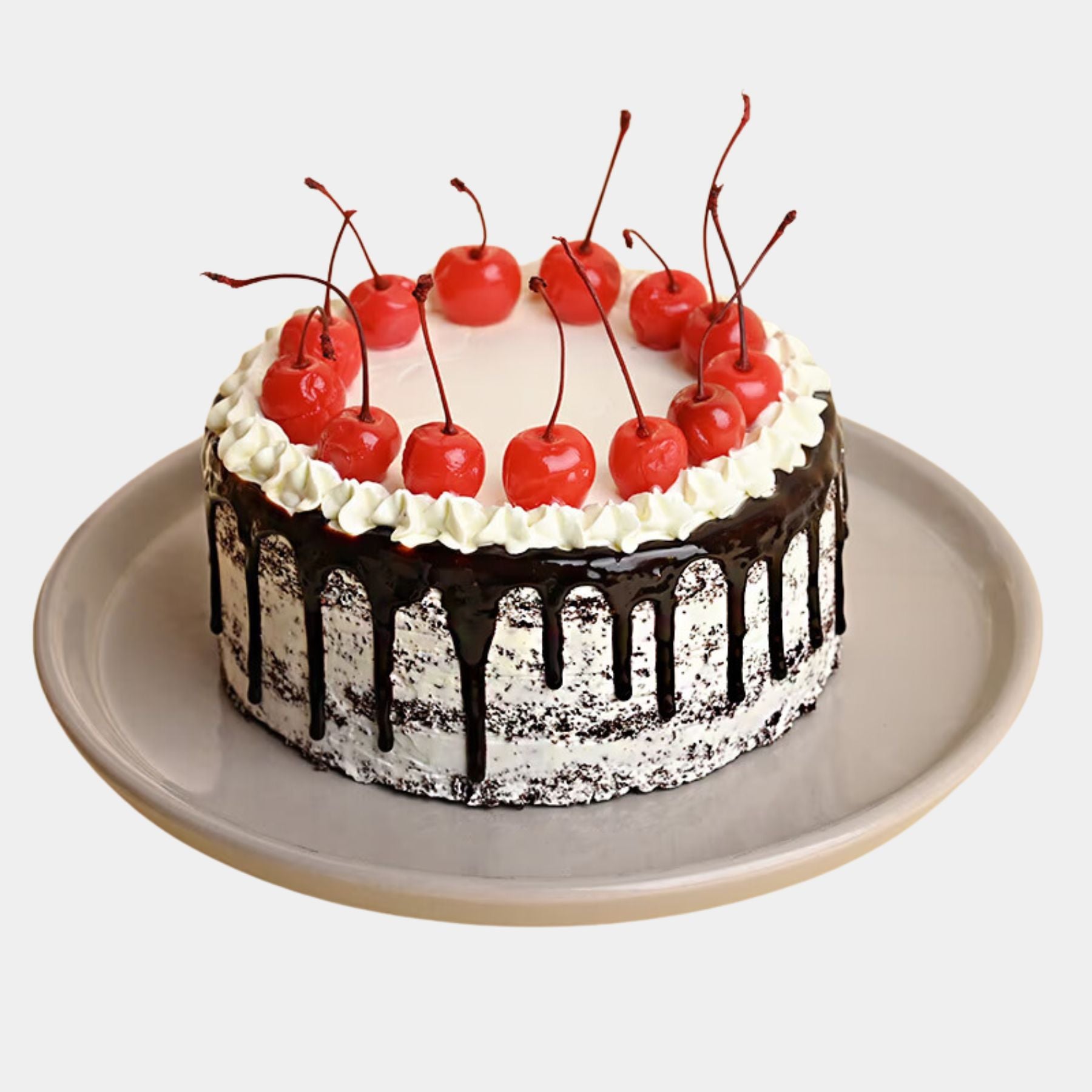 Cherry Topped Black Forest Cake