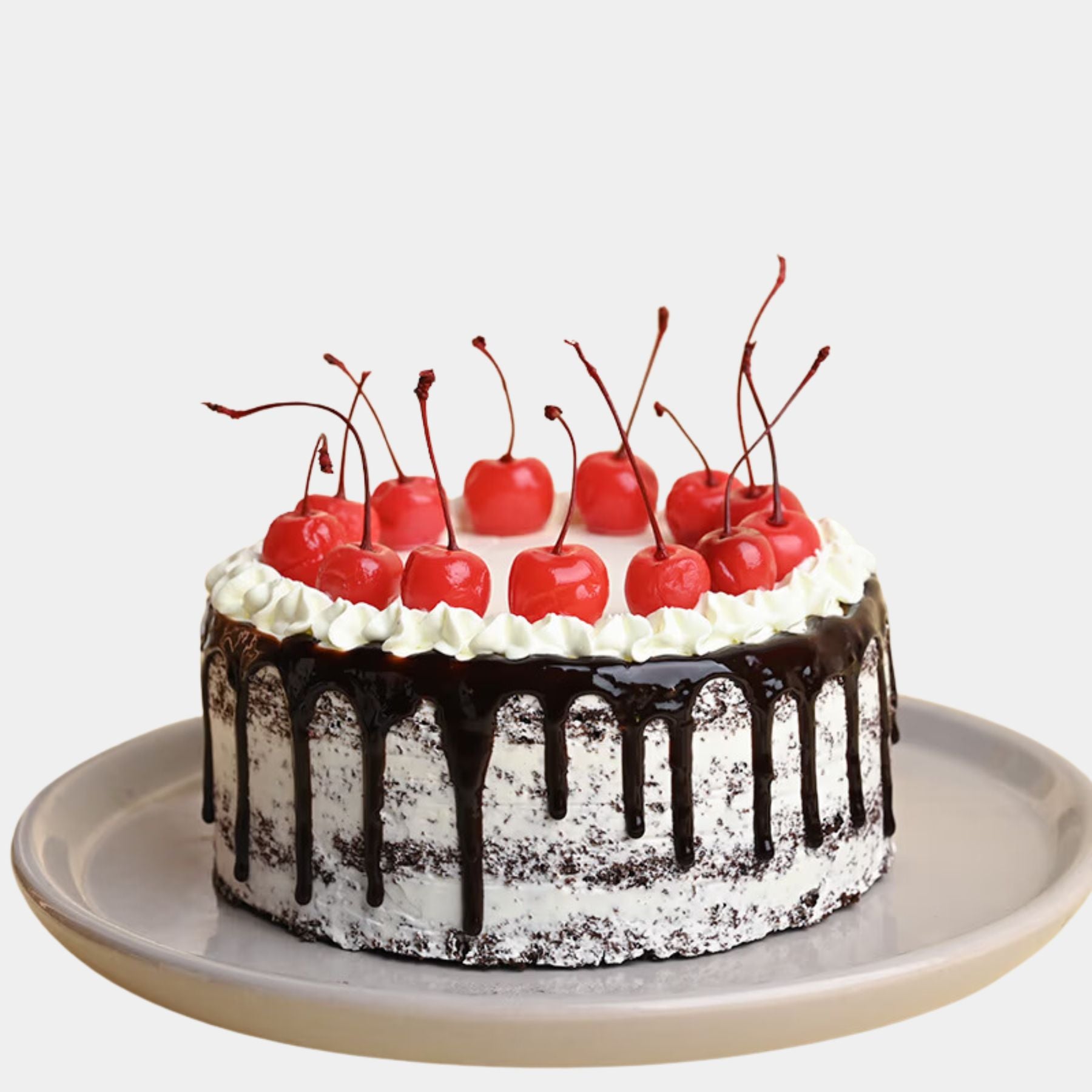 Cherry Topped Black Forest Cake