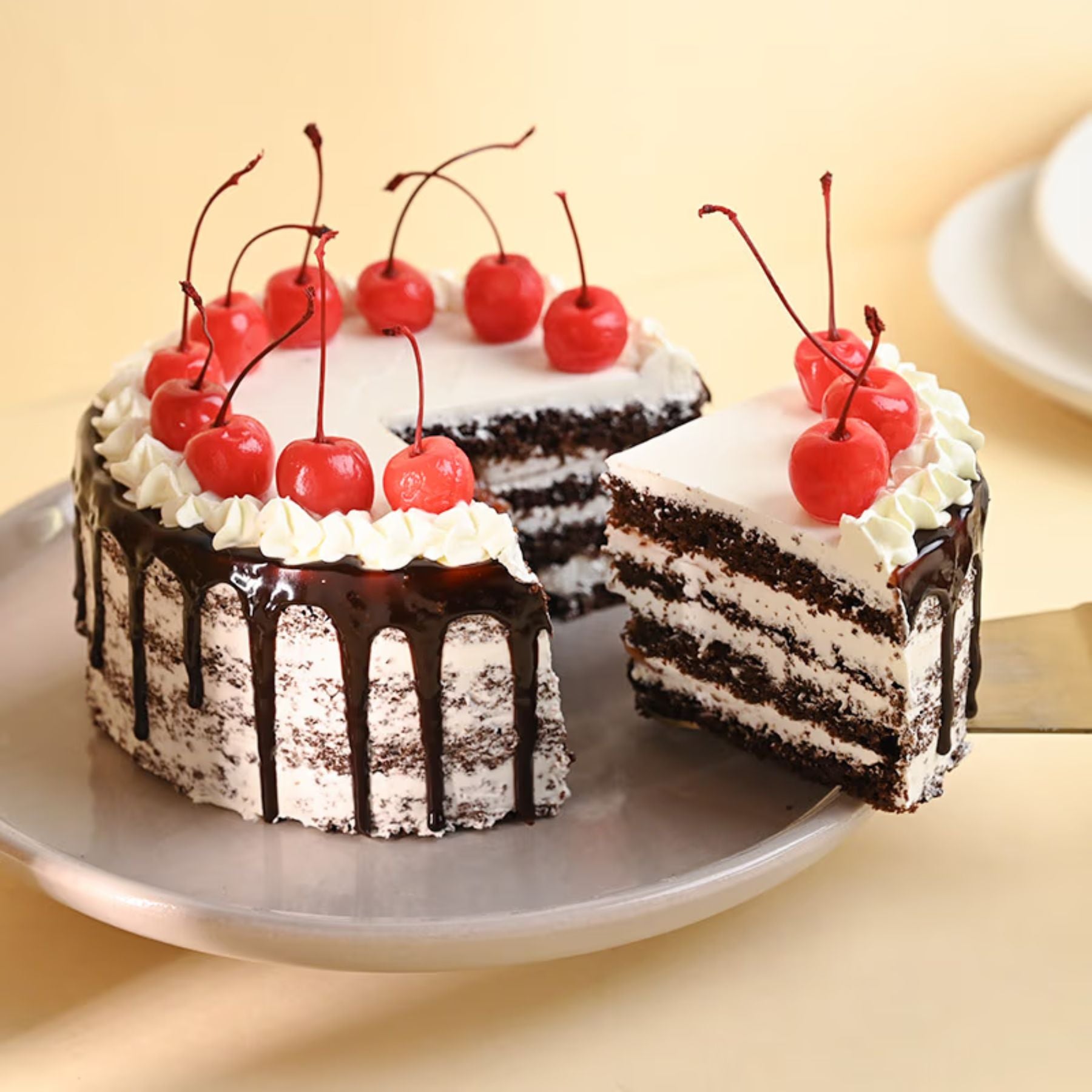 Cherry Topped Black Forest Cake