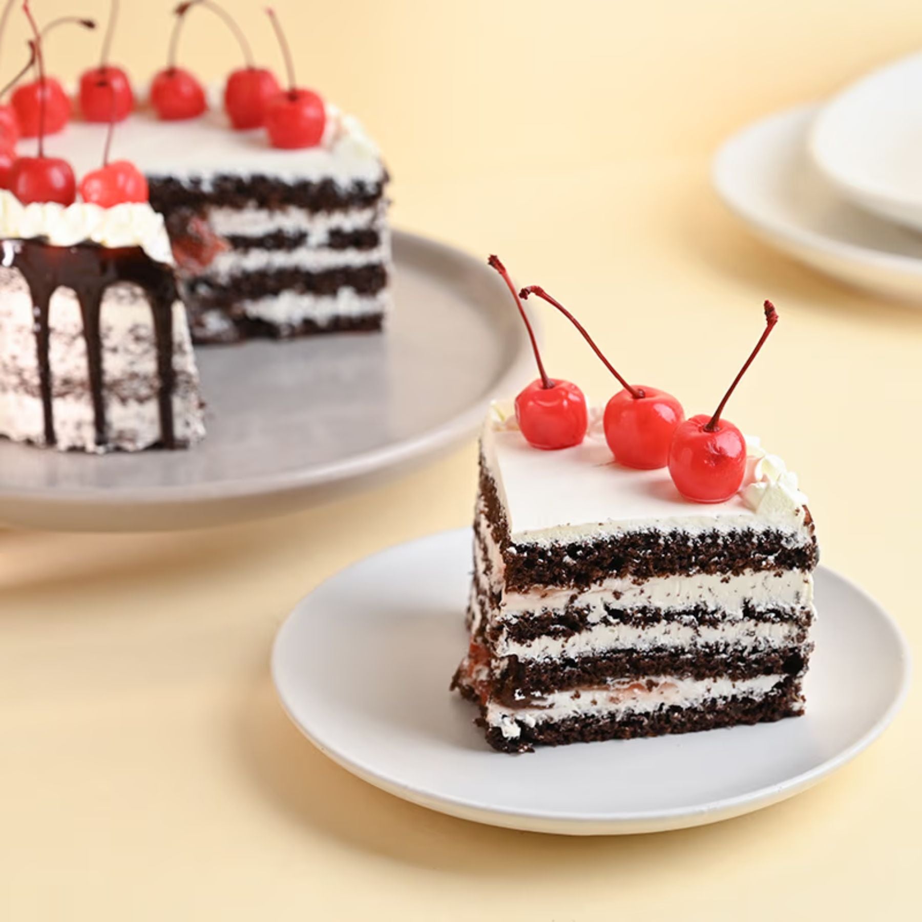 Cherry Topped Black Forest Cake