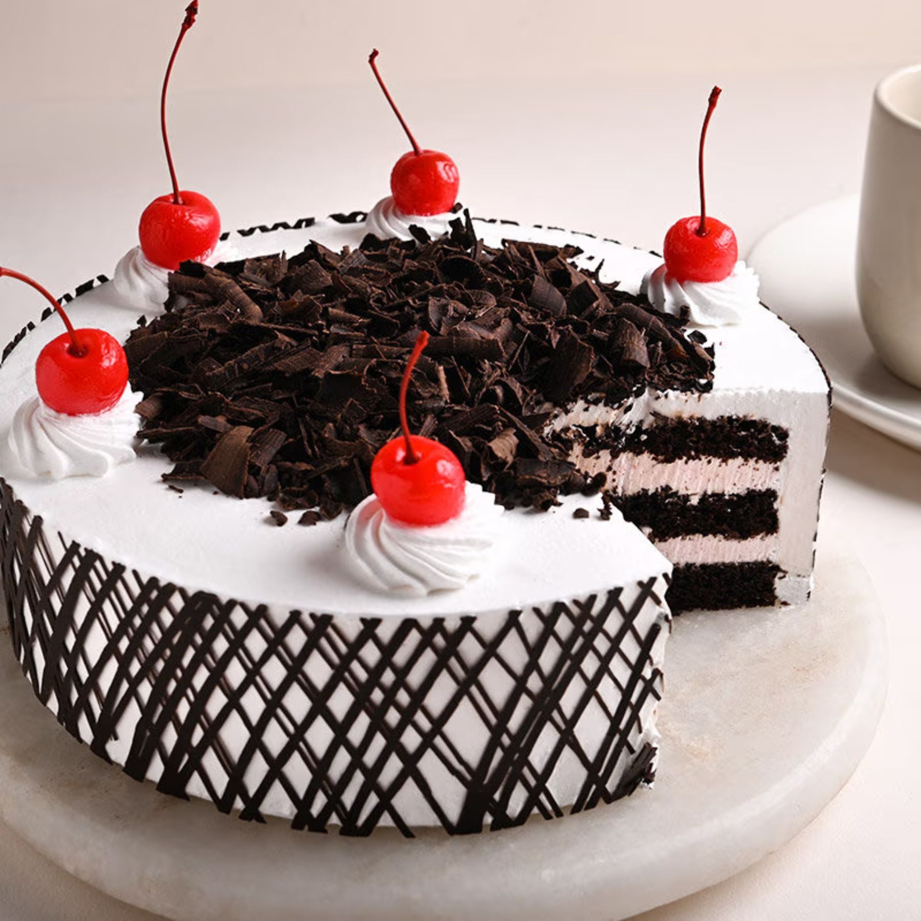 Decadent Black Forest Cake With Birthday Topper