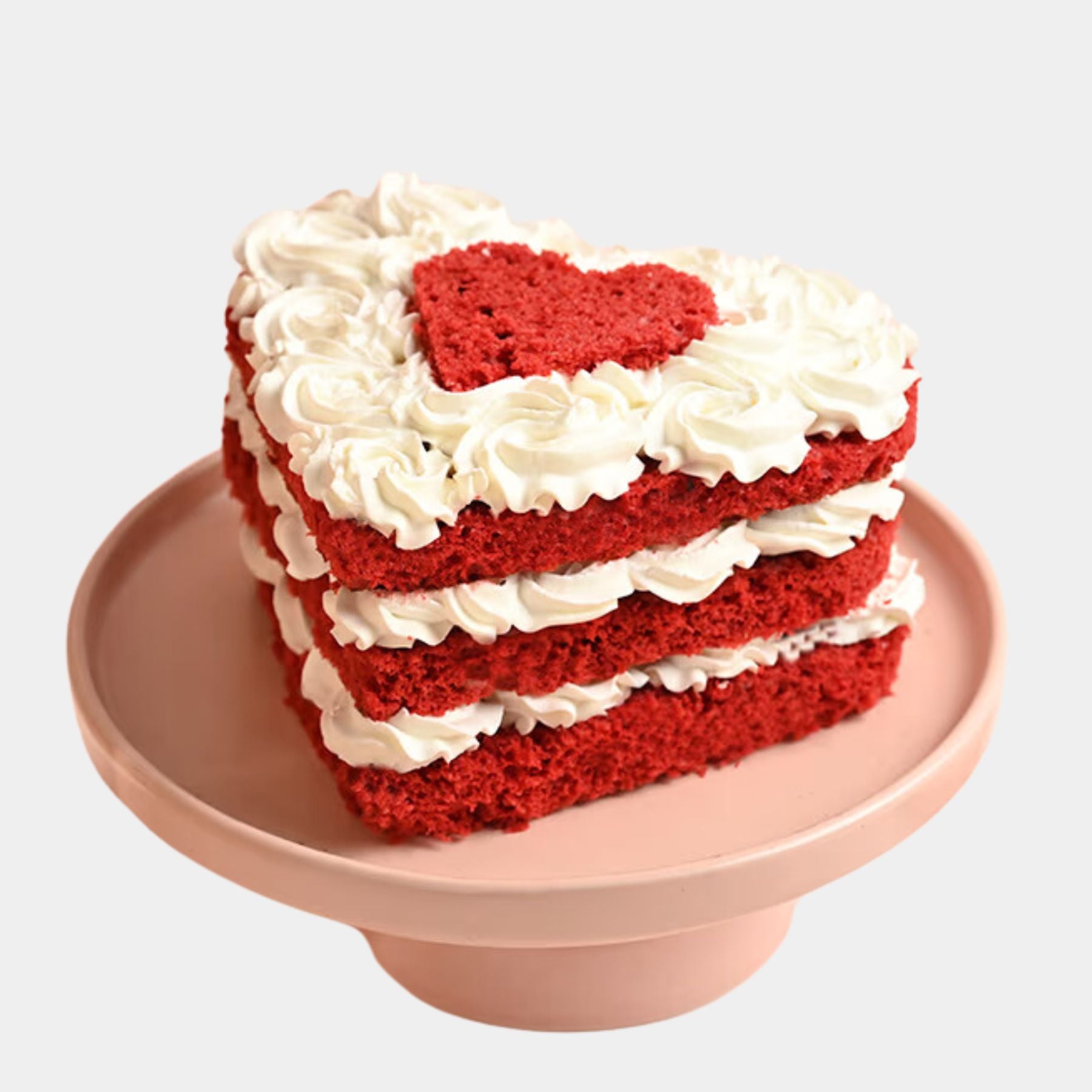 Enchanting Heart Shaped Red Velvet Cake