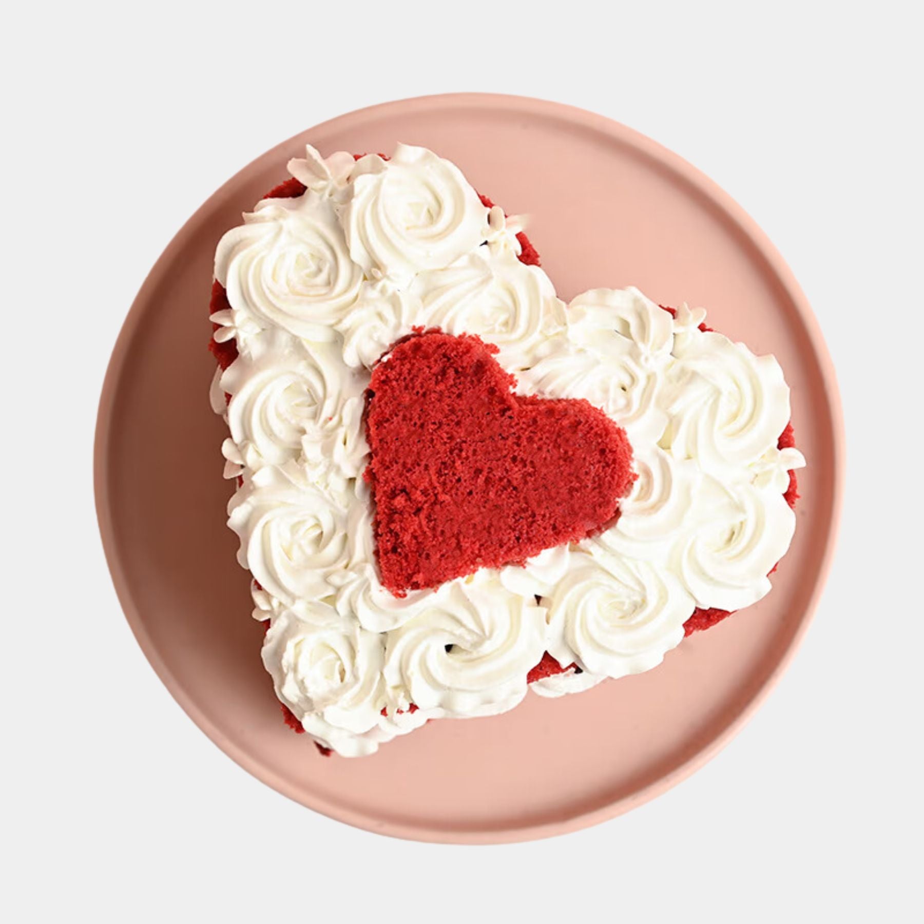 Enchanting Heart Shaped Red Velvet Cake