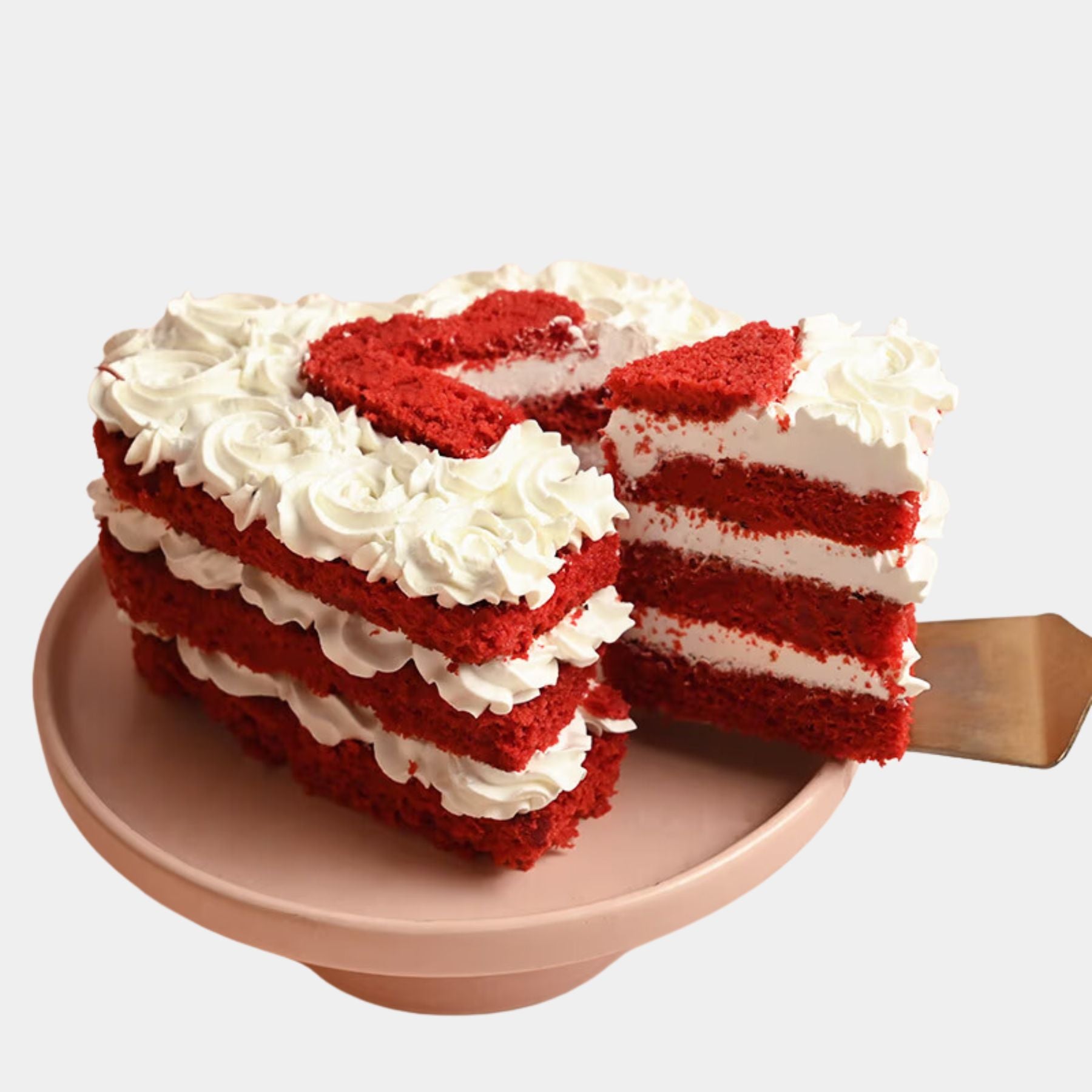 Enchanting Heart Shaped Red Velvet Cake