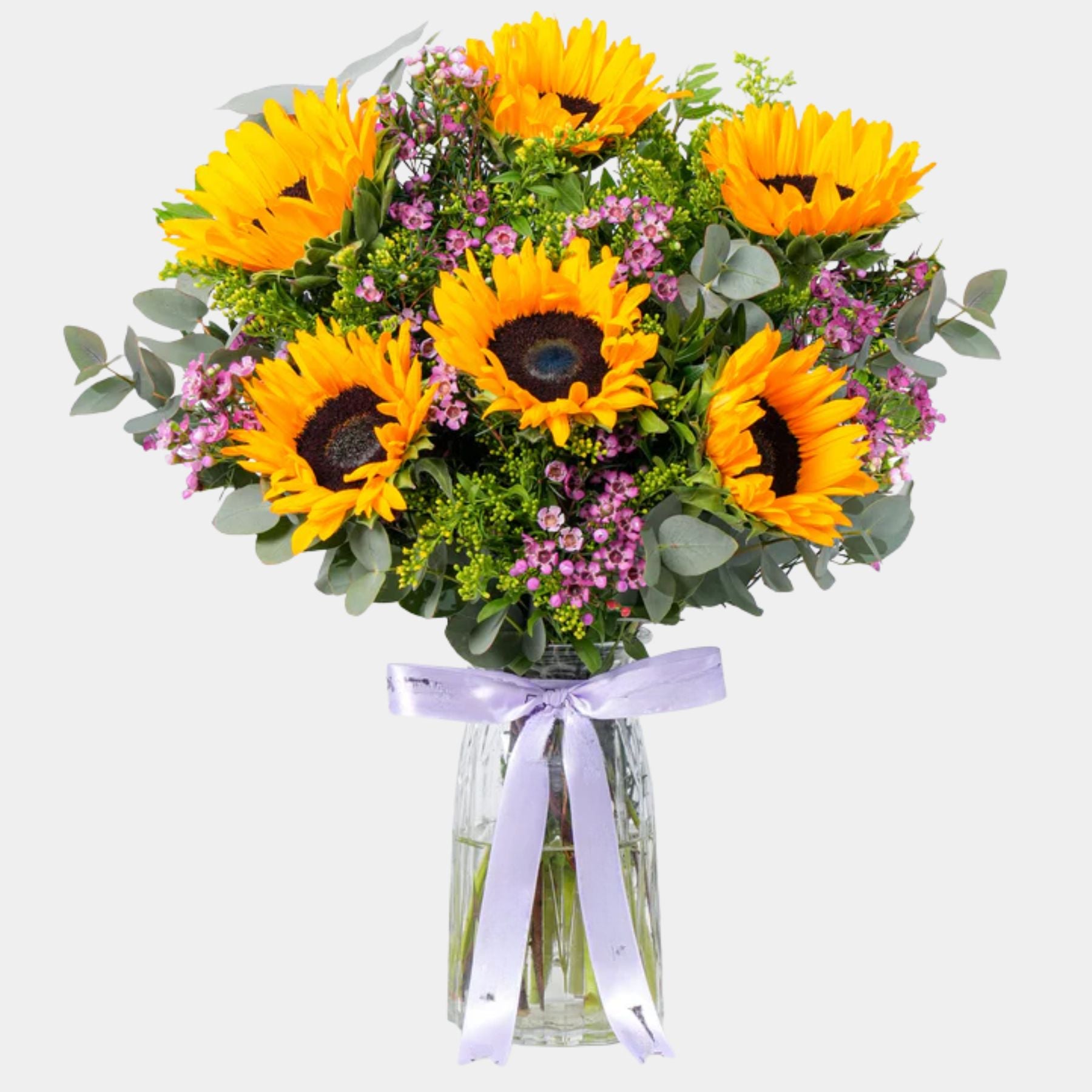 Zovi Sunflowers Glass Vase