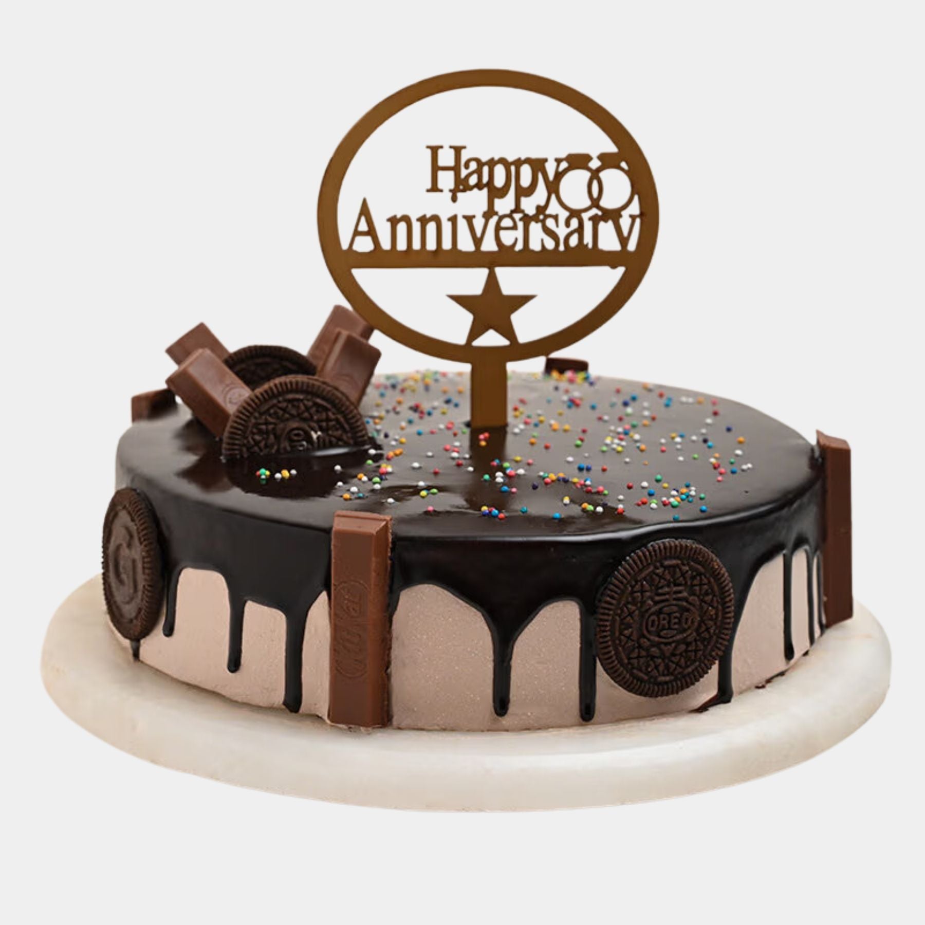 Happy Anniversary Choco KitKat Cake