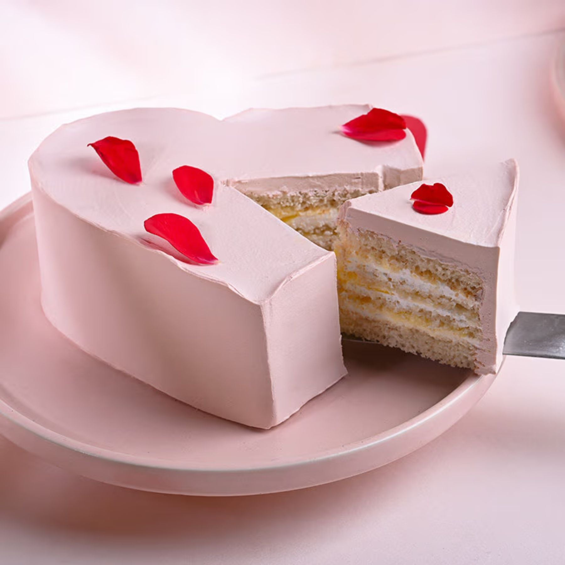 Heart Shaped Vanilla Cake