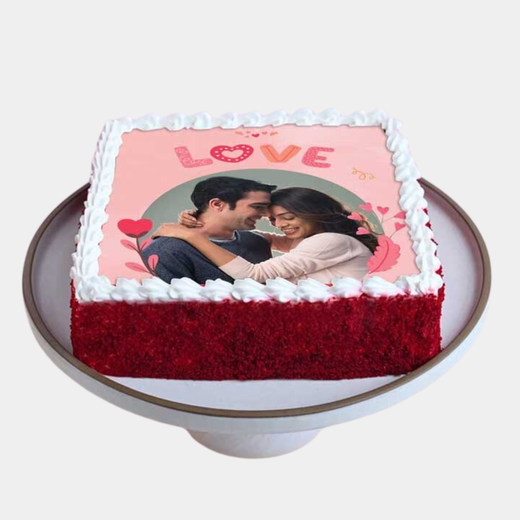 Personalised Red Velvet Photo Cake