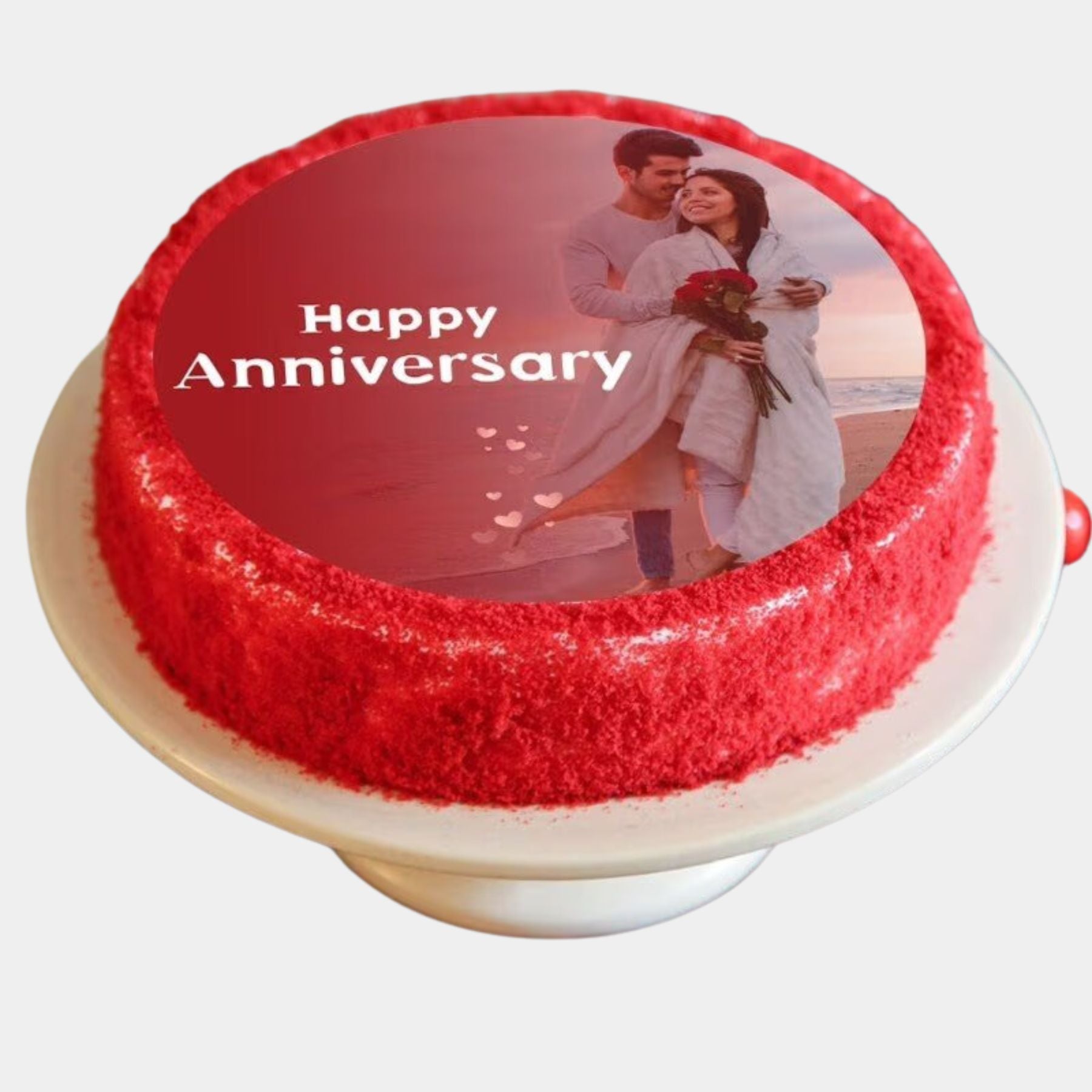 Photo Anniversary Red Cake