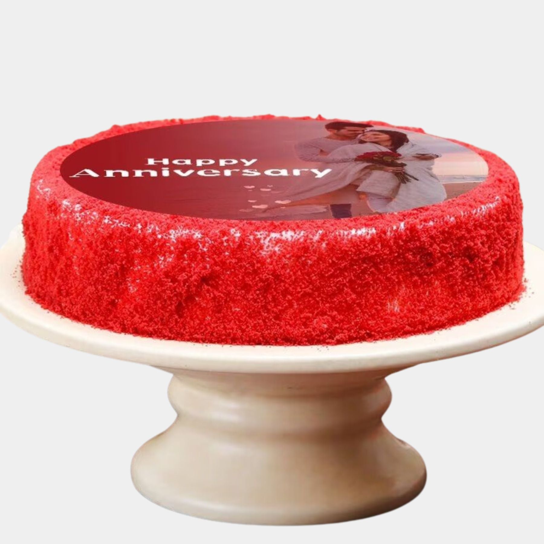 Photo Anniversary Red Cake