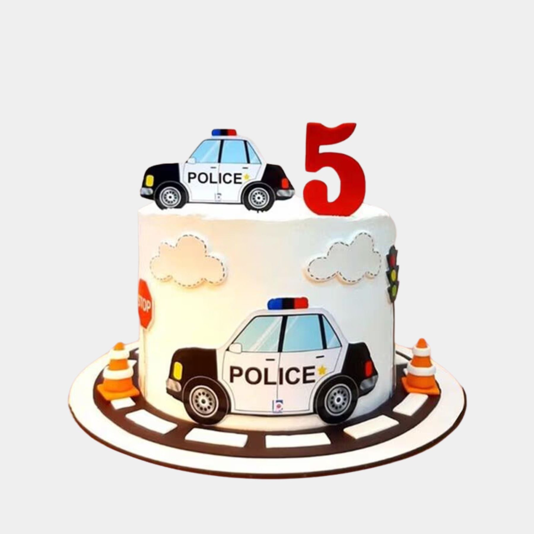 Police Patrol Car Theme Cake